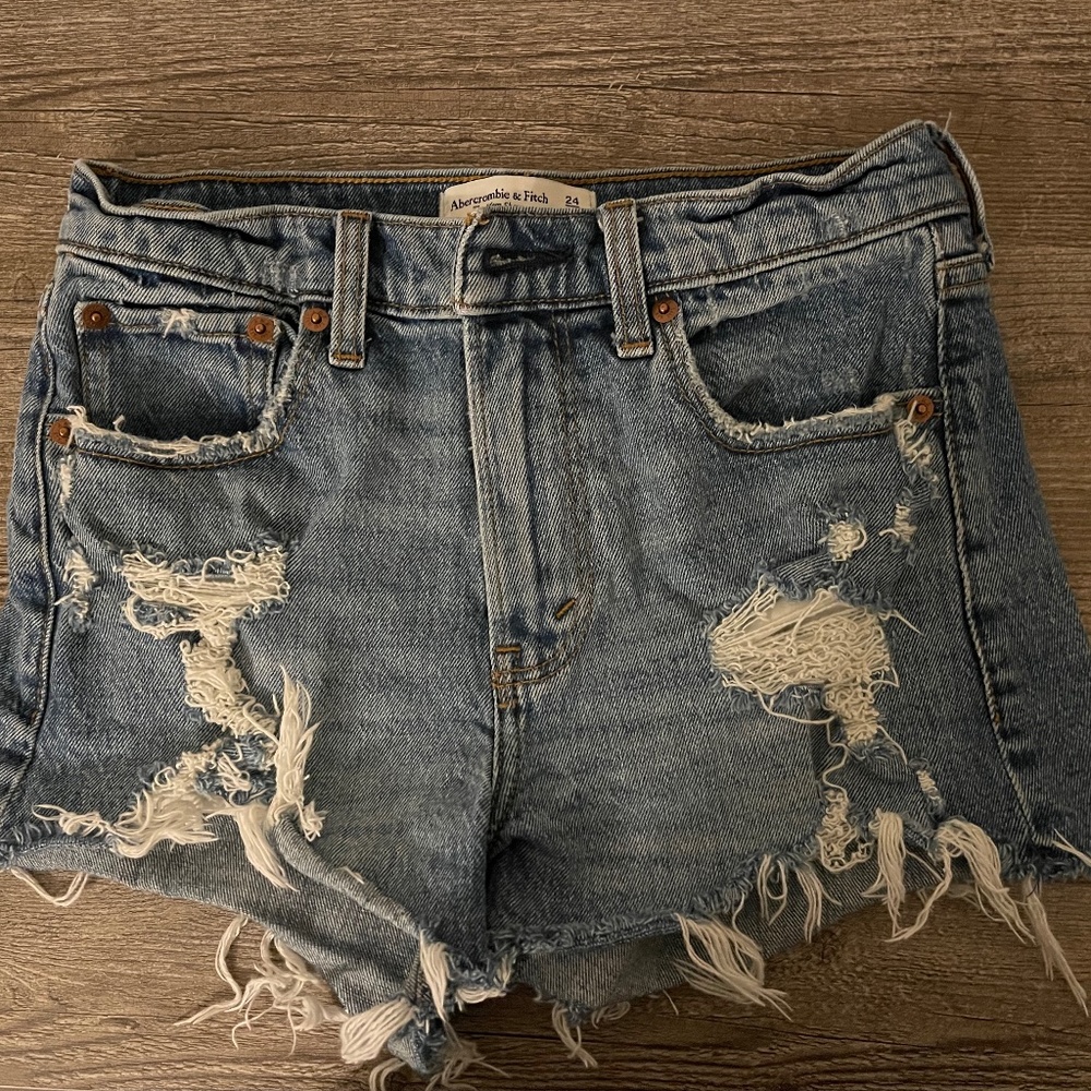 Abercrombie Distressed Jean Shorts
